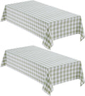 Checkered Tablecloth Rectangle 2-Pack Sage Green Gingham - 60ft x 120