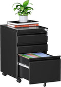 3 Drawer File Cabinet on Wheels - Mobile Under Desk Filing Cabinet