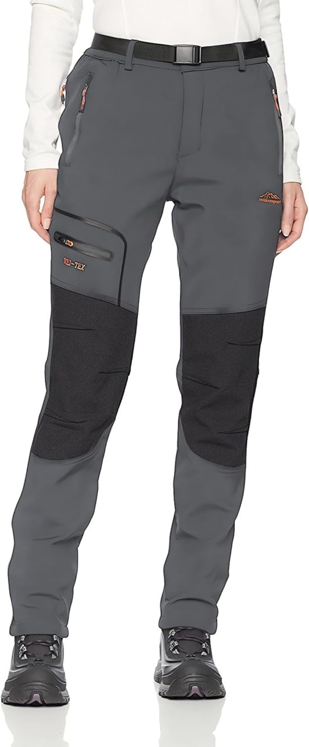 BenBoy Women's Outdoor Waterproof Windproof Fleece Cargo Pants
