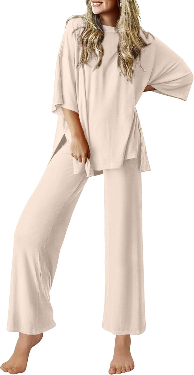 Ekouaer Lounge Sets for Women Soft Comfy Pajamas 2 Piece Outfits