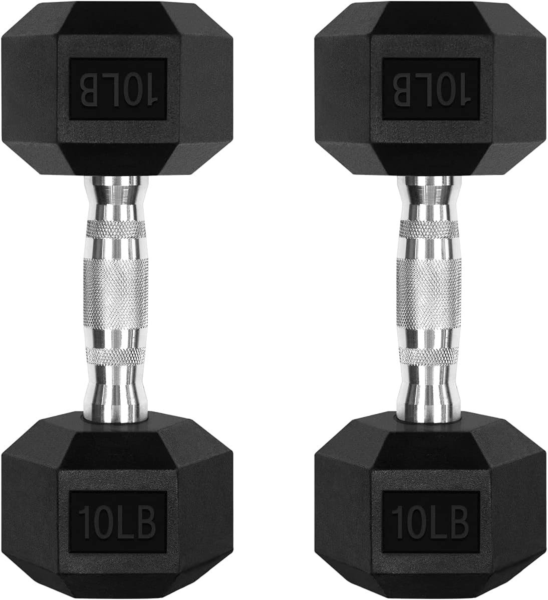 RitFit 5-300LBS Rubber Encased Hex Dumbbell Sets for Home Gym
