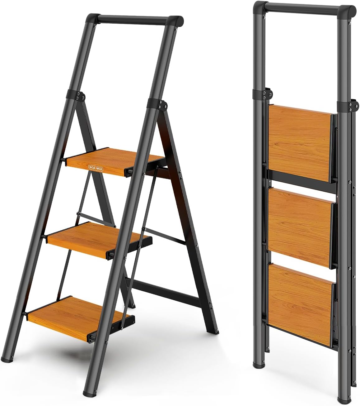 WOA WOA 3 Step Ladder - Lightweight, Foldable, Anti-Slip Design