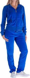 Facitisu Track Suits for Women Velvet 2-Piece Tracksuit Set
