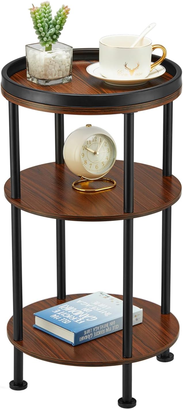 ZEXVIDA Small Round Side Table for Modern Living Spaces