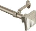 Florence Single Curtain Rod with Stacked Square Finials - Antique