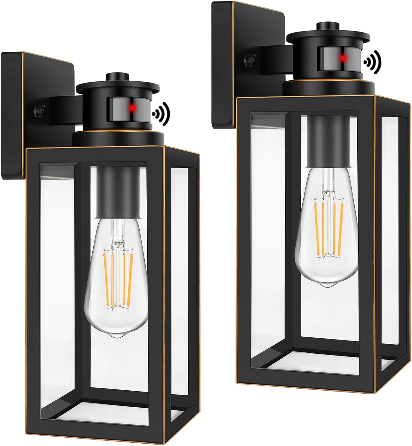 2-Pack Motion Sensor Outdoor Wall Lights for Home Security