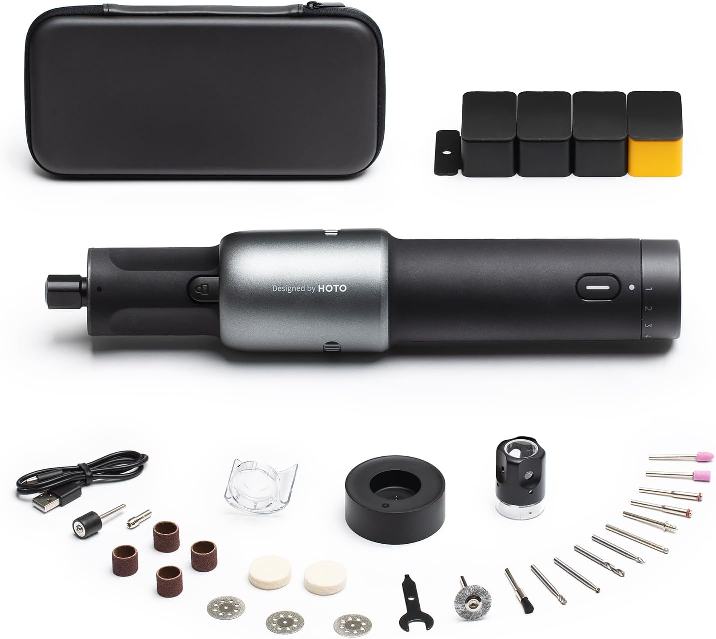 HOTO Cordless Rotary Tool Kit with Brushless Motor and 35 Accessories