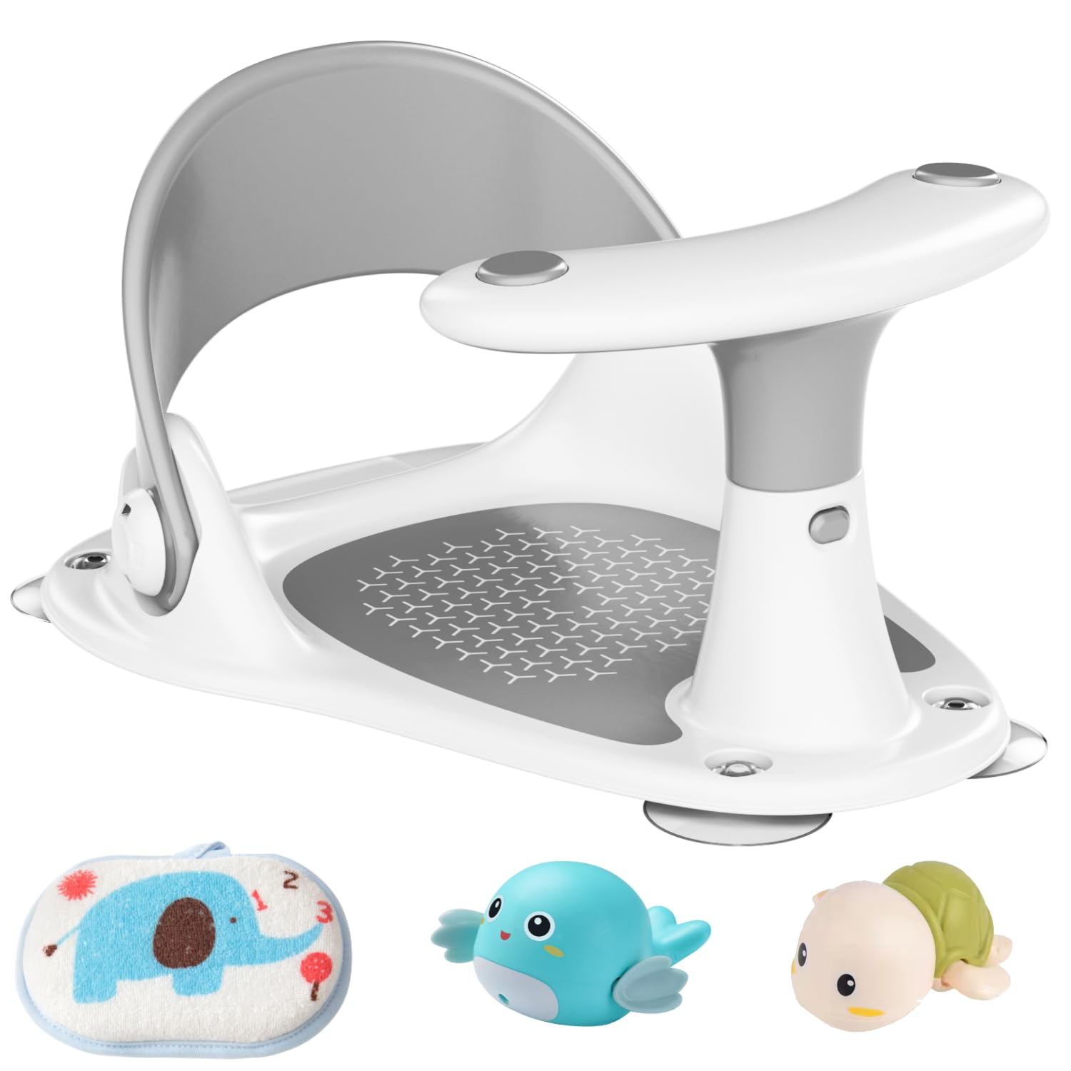 Secure Sitting: Baby Bath Seat w/ Non-Slip Cups