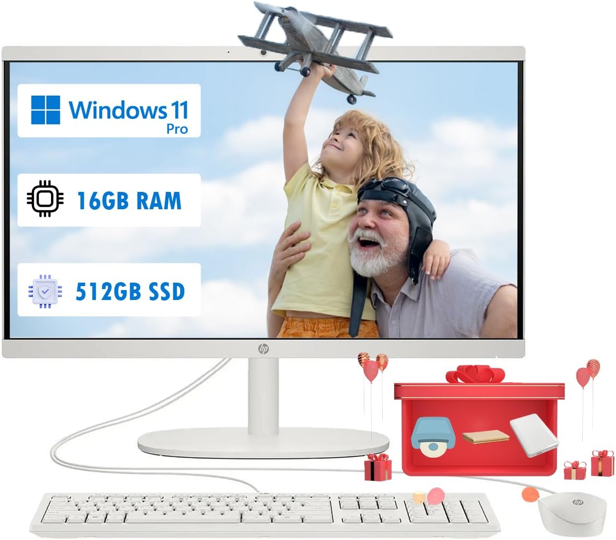 HP All-in-One Computer with 21.5in FHD Display and Win 11 Pro