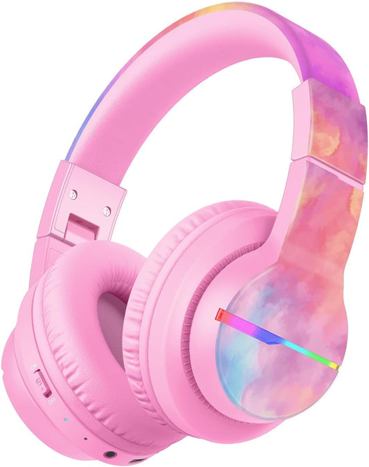 iClever BTH12 Kids Bluetooth Headphones with Colorful LED Lights