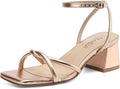Women's Strappy Chunky Heels Dressy Sandals - Comfortable 2in Block