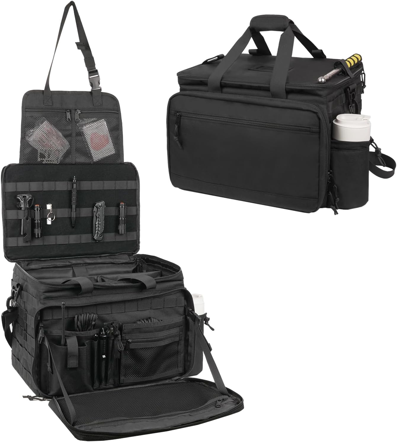 Patrol Bag for Law Enforcement with MOLLE System - Black Gear