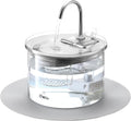 iPettie Glass Cat Water Fountain with 3-Stage Filtration System