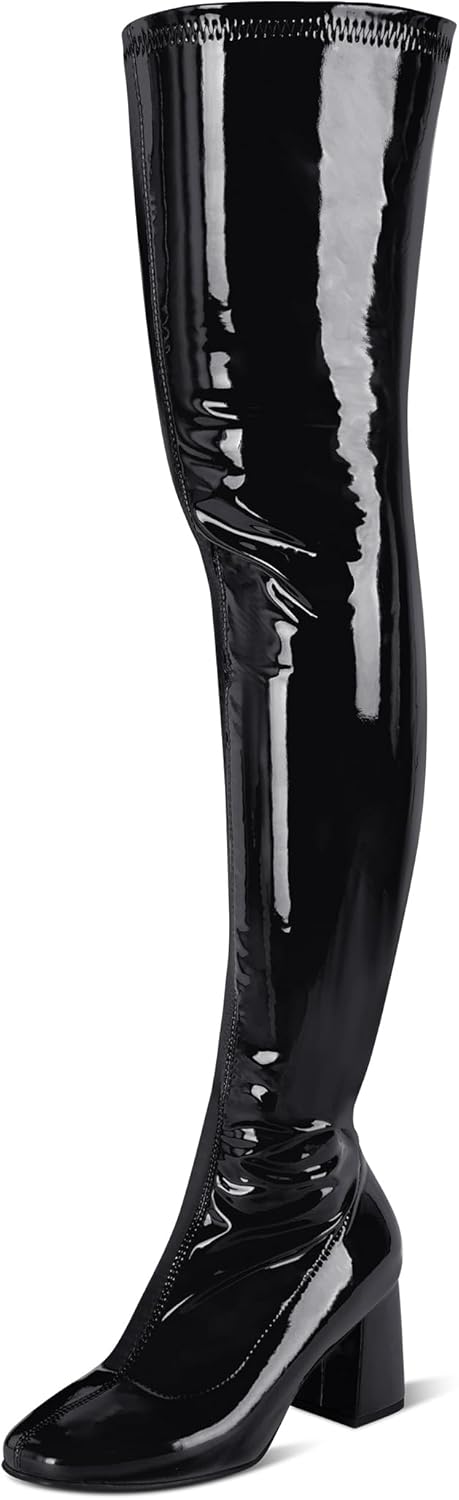 Stylish Thigh High Boots for Women with Chunky Heel Design