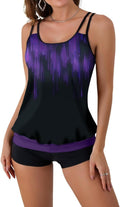 Tankini Bathing Suit Two Piece Tummy Control Tank Top with Boy Shorts