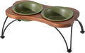 Ceramic 6.3-in Raised Double-Bowl Set with Non-Slip Stand - Elevated