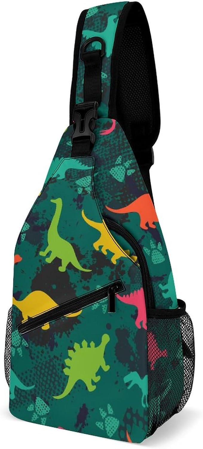 Dinosaur Camo Sling Bag - Outdoor Day Pack