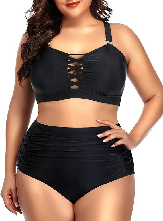 Daci Women Plus Size Two Piece Bikini Swimsuit for Comfort