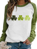 Women's Crewneck Sweatshirt Faith Hope Love Daisy Print - Casual