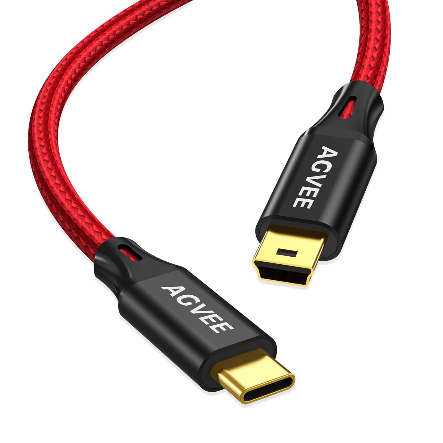 AGVEE 10ft Gold-Plated USB-C to Mini USB Cable