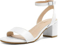 DREAM PAIRS Women's Open Toe Ankle Strap Low Block Chunky Heels Walk