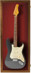 Electric Guitar Display Case - Walnut Hardwood with Red Felt