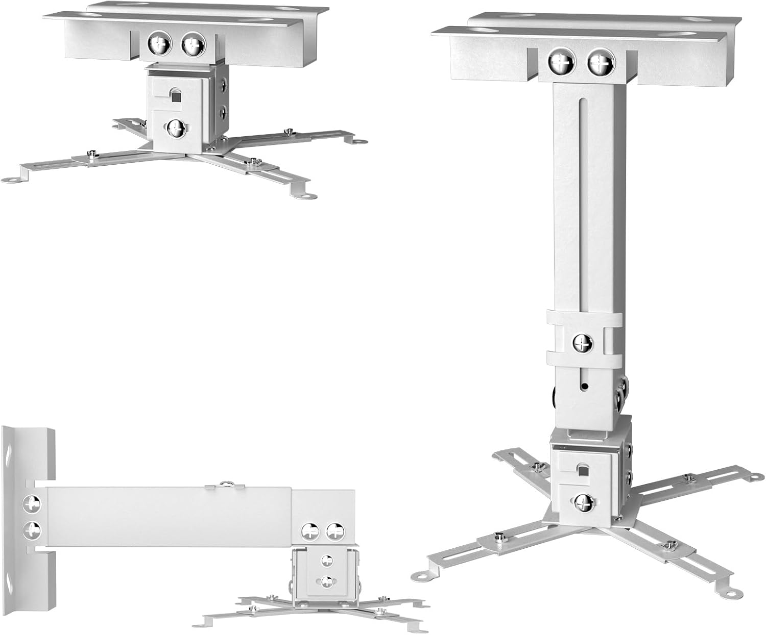 Universal Adjustable Projector Mount - Quick Release, White