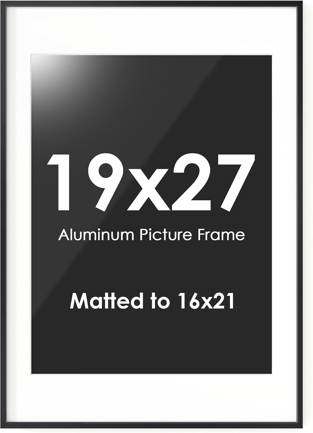 19x27 Metal Picture Frame for Elegant Wall Display - Black