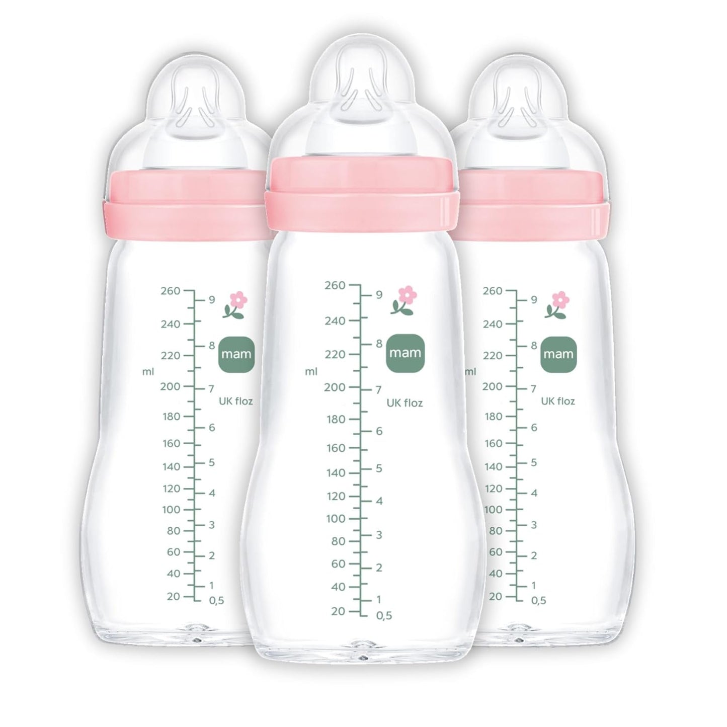MAM Premium Glass Baby Bottles for Easy Breast to Bottle Switch