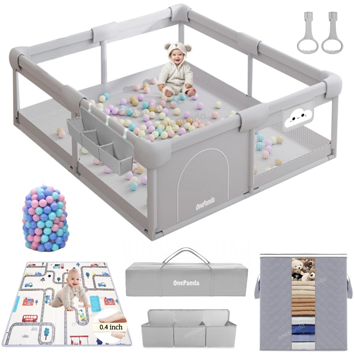 Large Baby Playpen with Mat, Safe and Comfortable for Kids