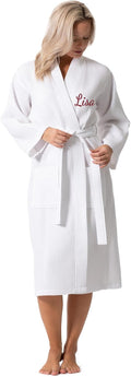 Turkish Linen Waffle Knit Lightweight Kimono Robe - Quick Dry