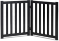 Solid Hardwood 2-Panel Foldable Dog Gate 24in High - Black