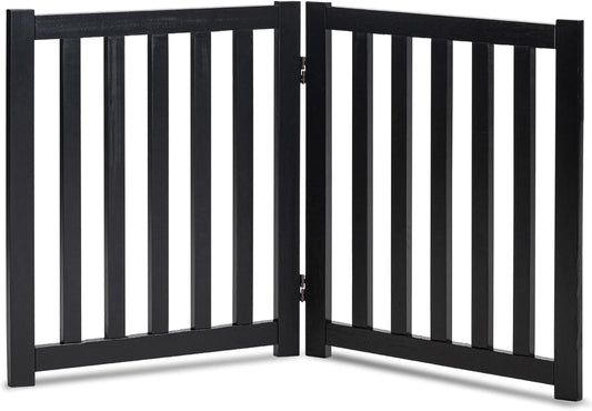 LZRS 2-Panel Wooden Free Standing Foldable Dog Gate for Safety