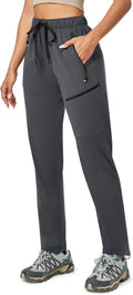 Hiking Pants Women with Zipper Pockets - Lightweight Water Resistant 2