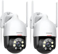 DEKCO 2K WiFi Outdoor Security Cameras with 360 View and Night Vision