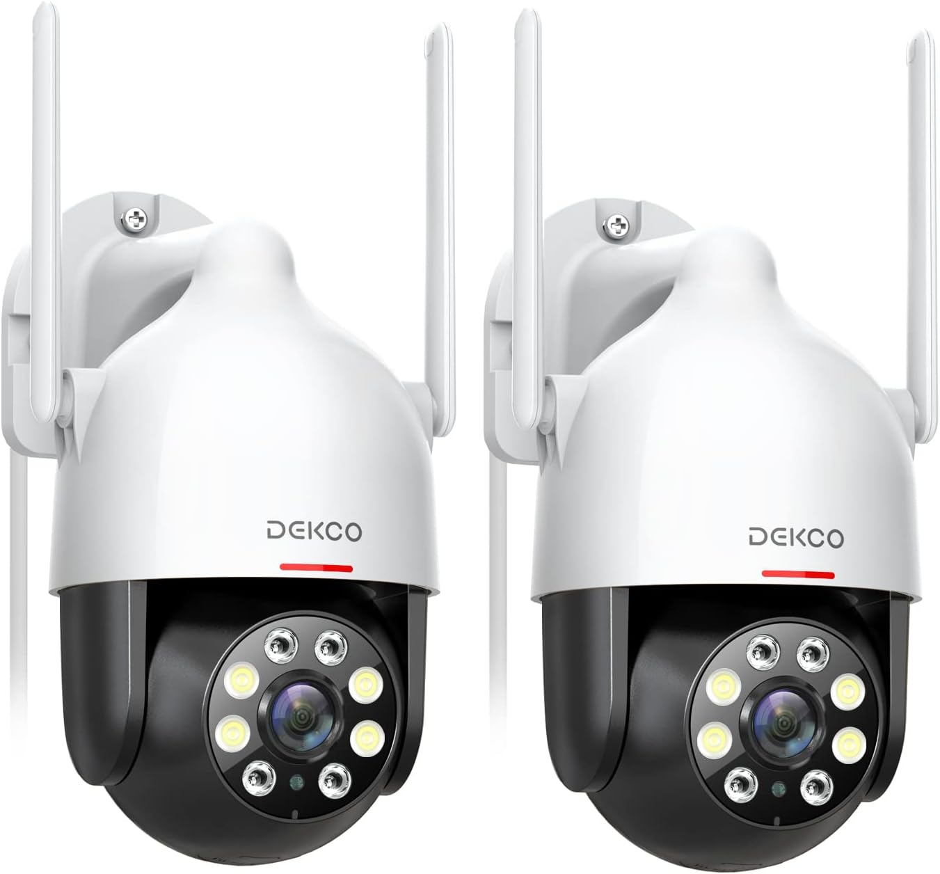 DEKCO 2K Outdoor Security Cameras: Pan-Tilt, Motion Detection, Night Vision