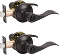 Bronze Door Knobs 2 Pack Interior Privacy Levers - Easy Install