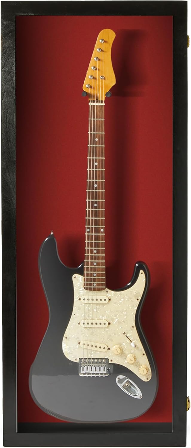 Premium Electric Guitar Display Case with Hardwood Frame
