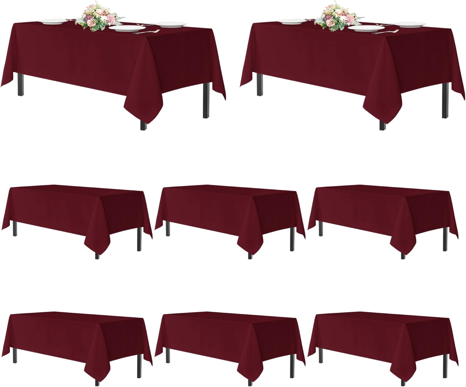 Sancua Tablecloths for 6 Foot Rectangle Tables - 8 Pack