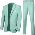 Mens Slim Fit 2 Piece Suit Two Button Notched Lapel Solid (Style 5WTB)