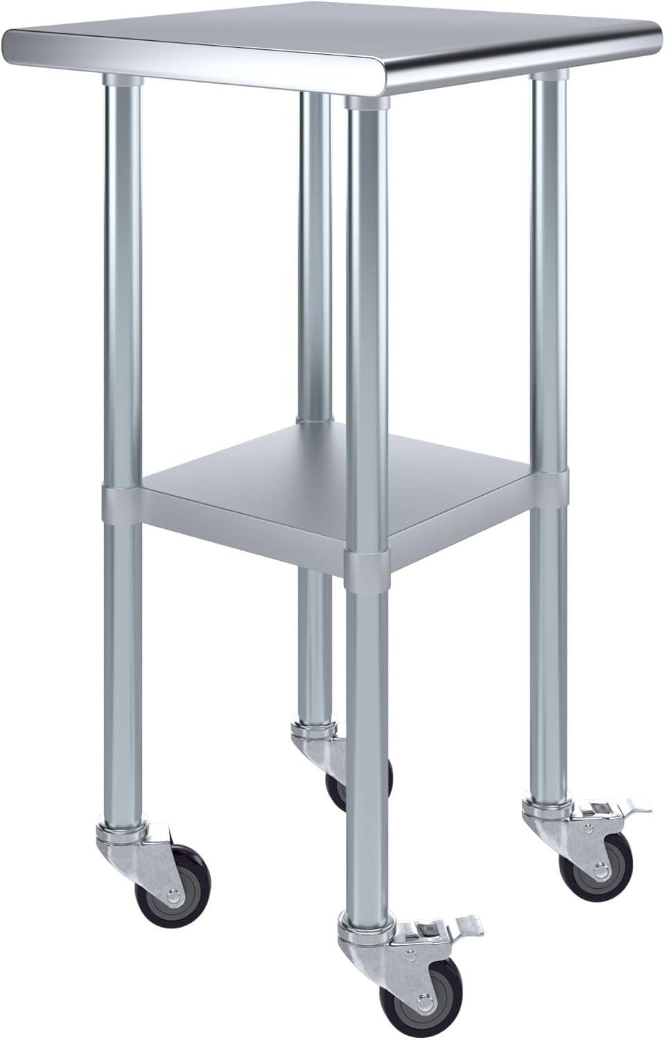 Stainless Steel Work Table with Wheels for Kitchen and Garage