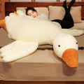 Giant White Goose Plush 75in Hugging Pillow - Soft Furry Swan Pillow