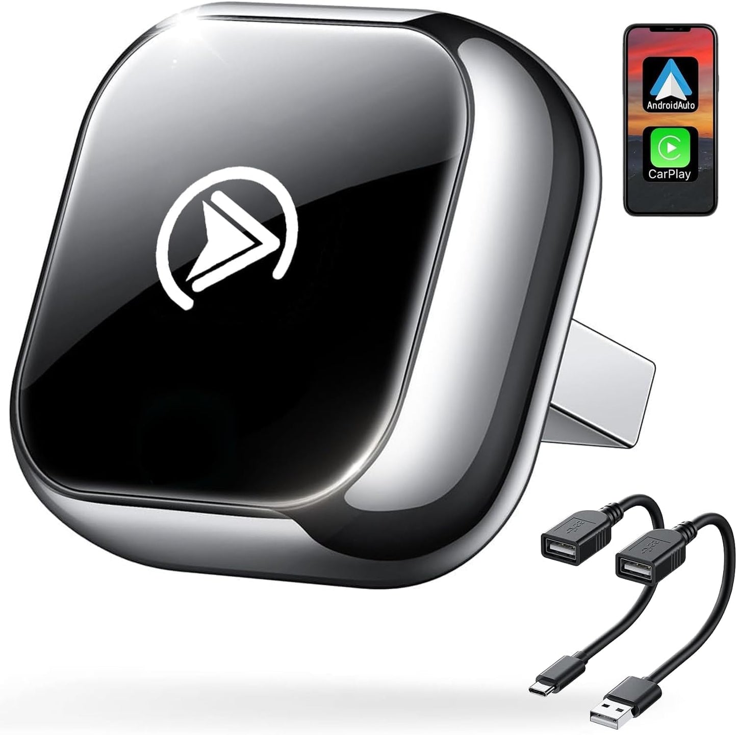 2 in 1 Wireless CarPlay and Android Auto Adapter for Seamless Use
