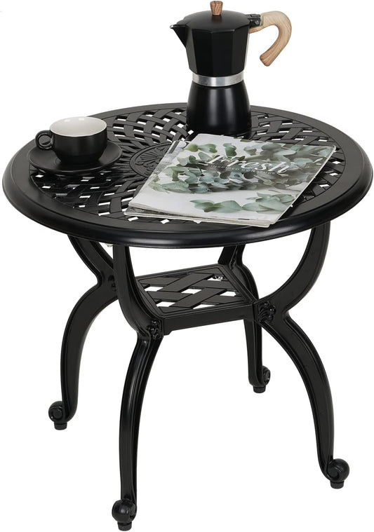 JARDIN DE CENTENNIAL Cast Aluminum Side Table for Outdoor Use
