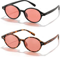 Fluorescent-41 Pink Tinted Migraine Reading Glasses 2 Pack - Light