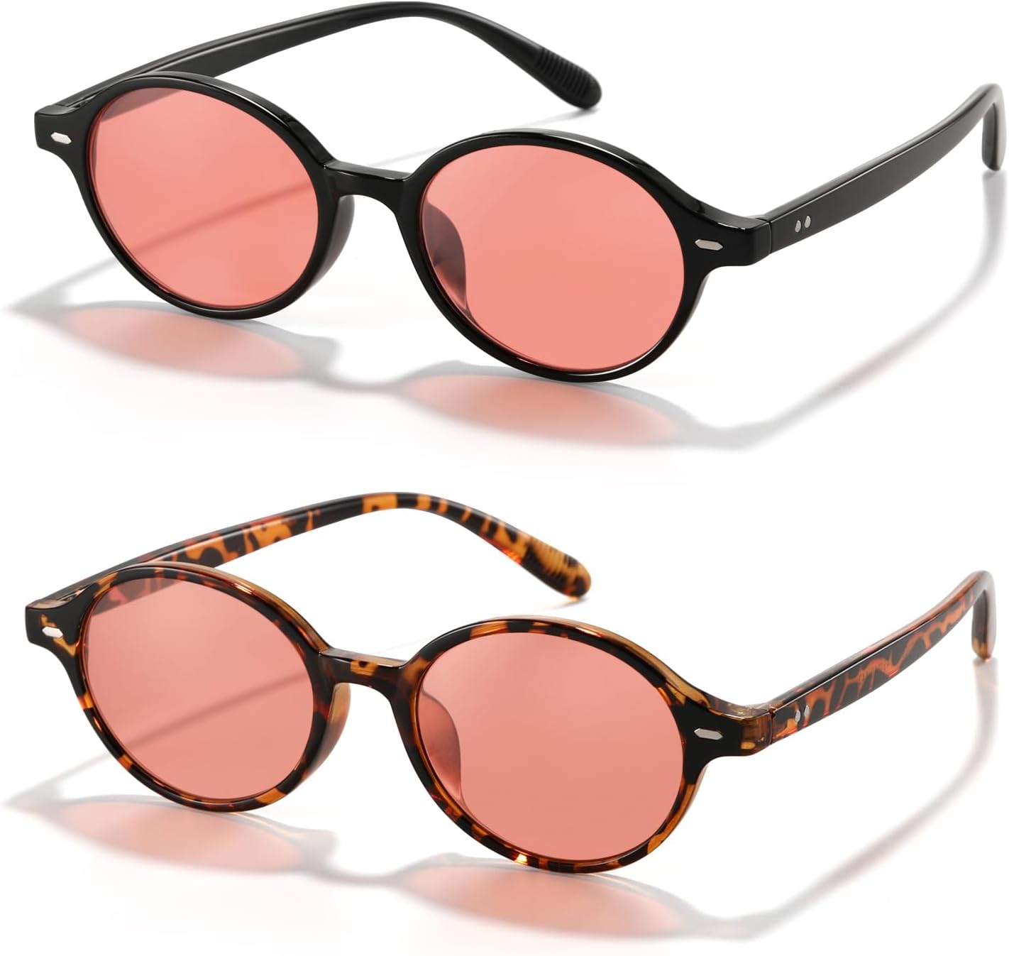 2 Pack Pink Tinted Migraine Reading Glasses for Light Sensitivity
