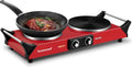 Hot Plate Techwood 1800W Portable Electric Stove Dual Burner - Compact