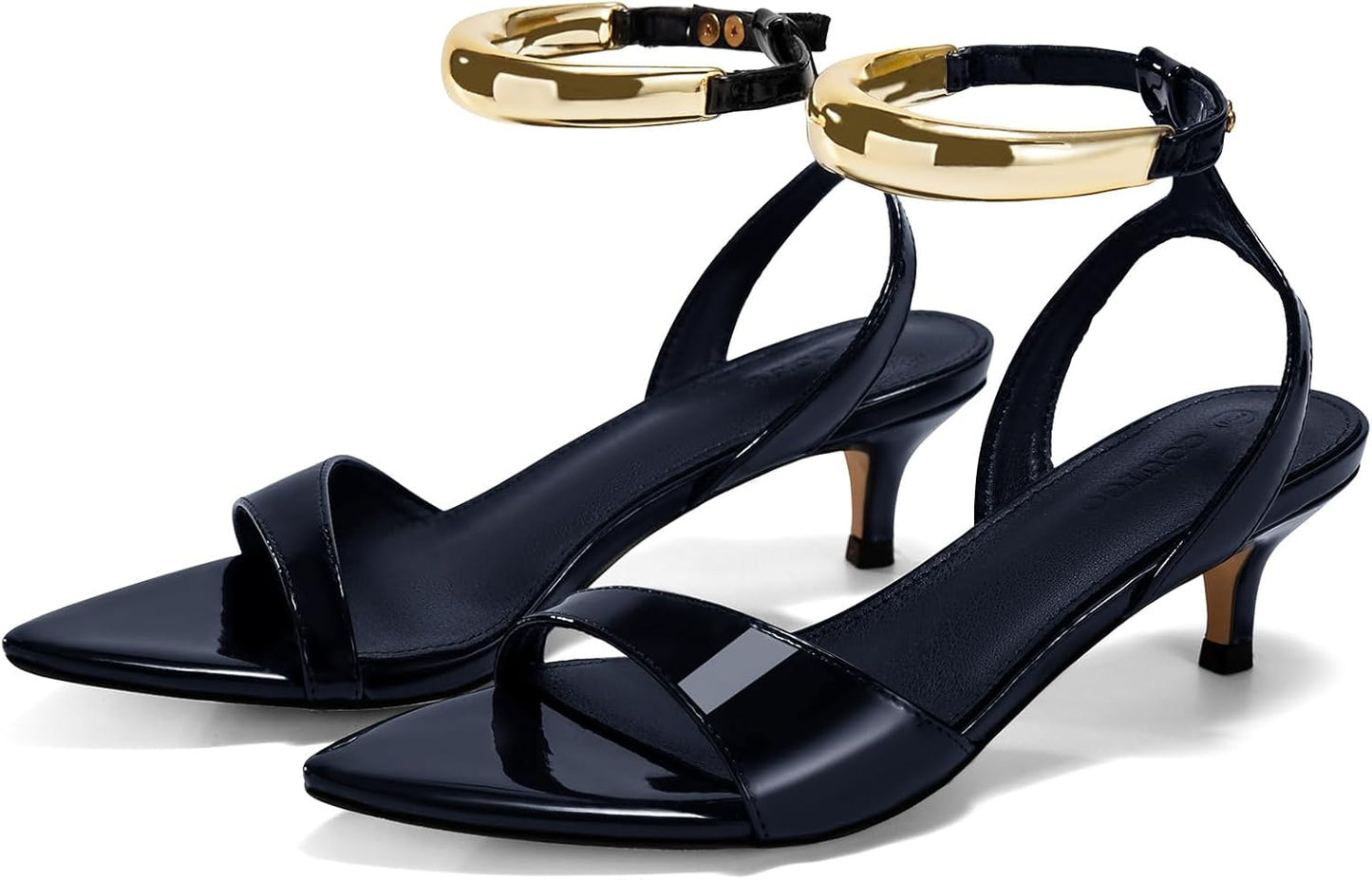 Coutgo Womens Low Kitten Heels Sandals for Summer Style