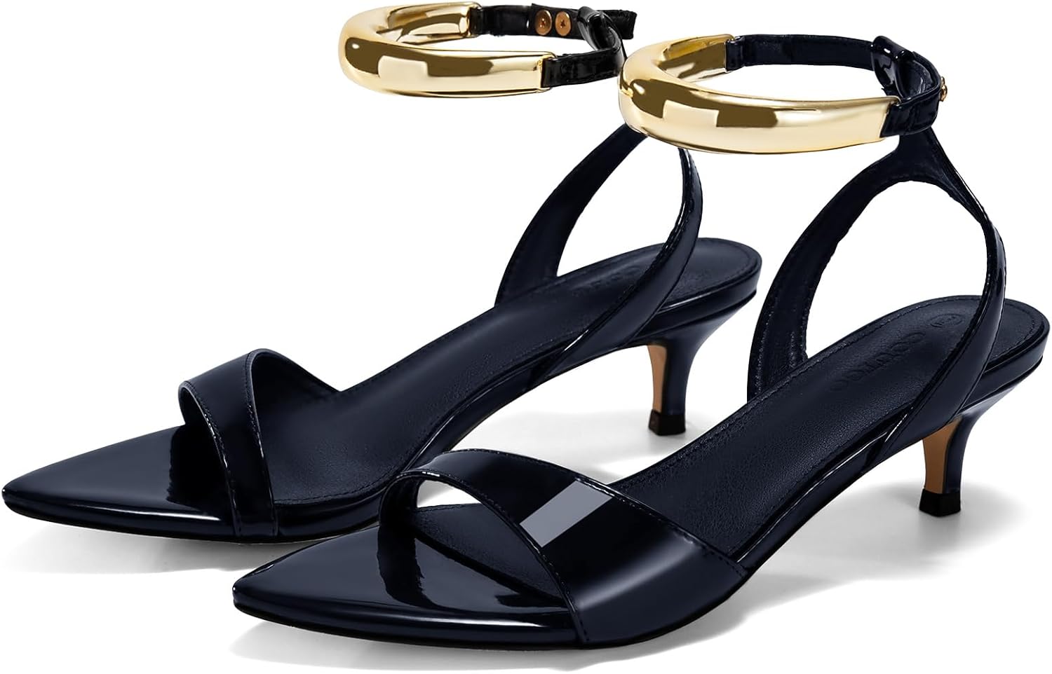 Coutgo Womens Low Kitten Heels Sandals for Summer Style