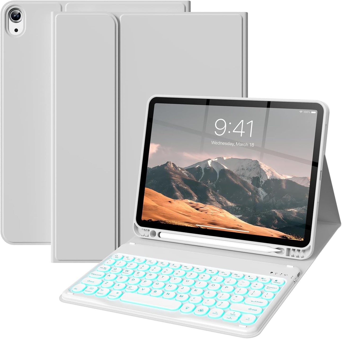 iPad Air 11-inch Case with Backlit Keyboard and Pencil Holder